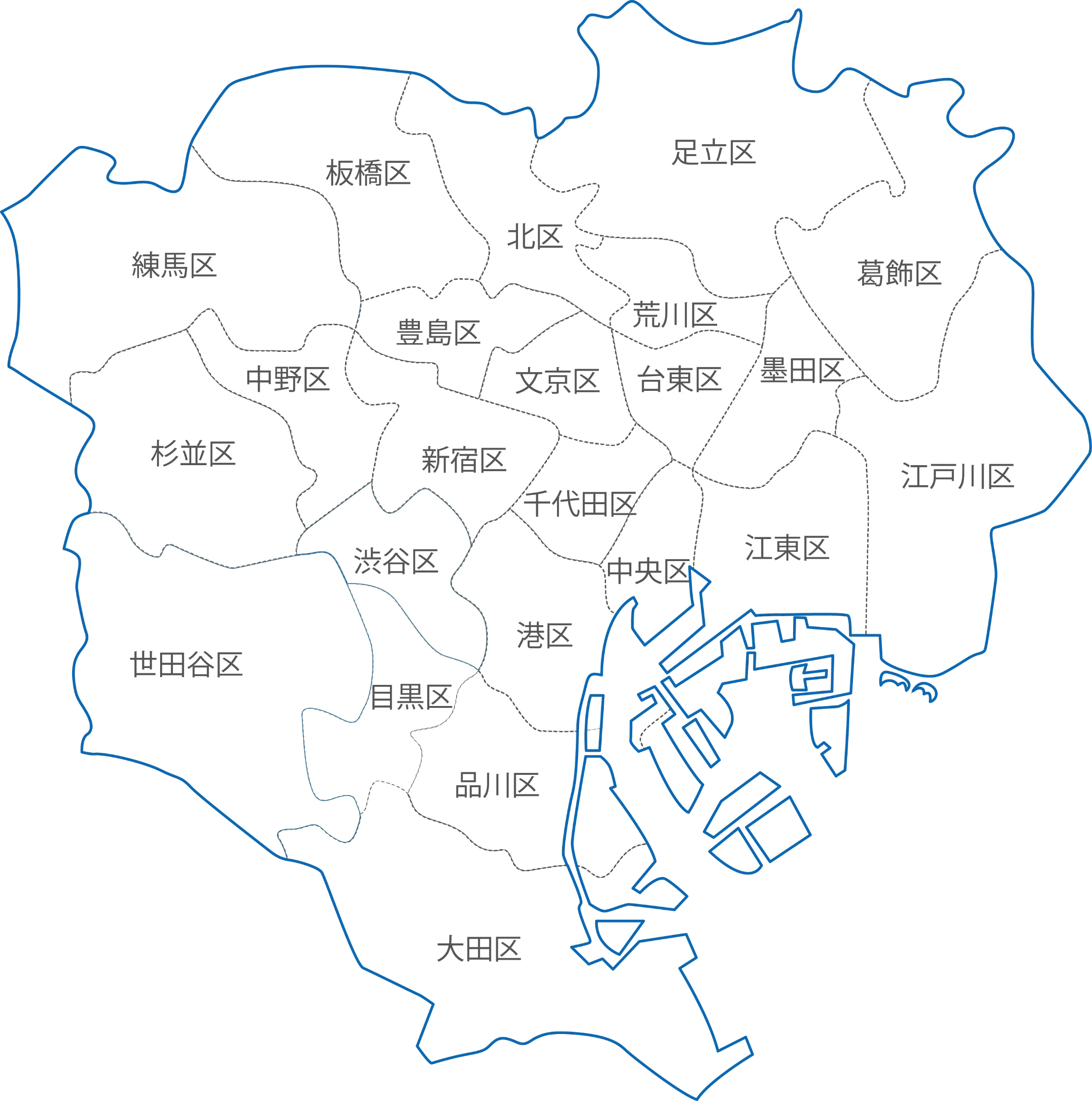 東京23区のサービス対応エリアマップ